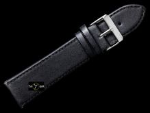 Pasek skórzany do zegarka - czarny - 16mm