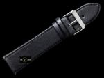 Pasek skórzany do zegarka - czarny/czarne - 20mm